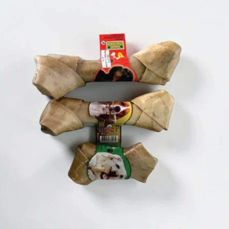 Natural Rawhide Knotted Bones