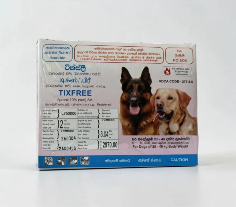 TixFree Spot-On Fipronil treatment for dogs between 20-40kg